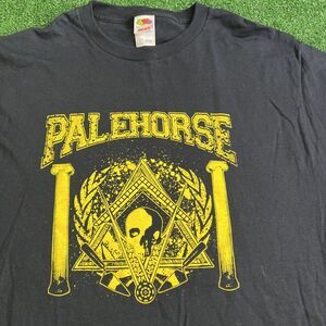 Rare Palehorse Hardcore Band T-Shirt Black Yellow Mens Size Large‎ Vintage